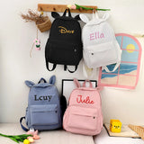 Personalized Embroidered Solid Rabbit School Backpack for Kids