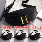 Waist Pack Bags Women Fanny Packs Letter Print Casual Chest Bags Man Belt Pouch