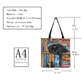 Oil Painting Cat Print Tote Bag - Eco Reusable Shopping Bag