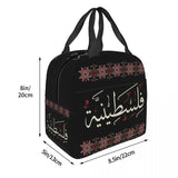 Arabic Calligraphy Tatreez Lunch Bag Women Cooler Insulated Lunch Boxes