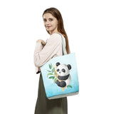Eco Reusable Panda Printed Shoulder Bag Women Handbags Shopping Bag Tote