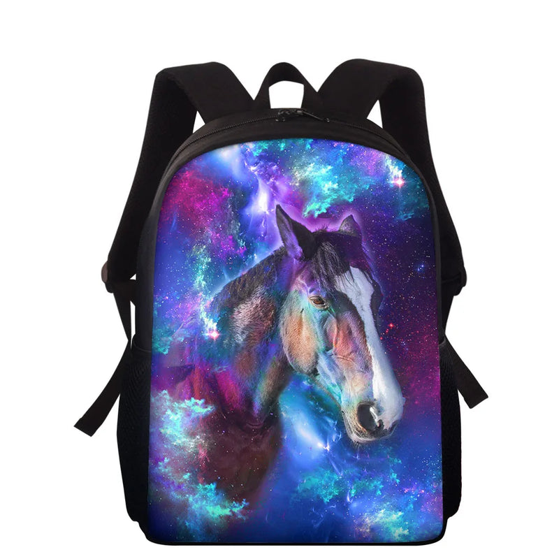 Animal Horse Pattern Schoolbag for Teens Students Travel Book Bag Backpack
