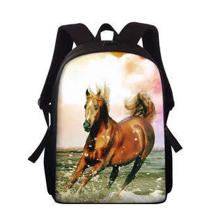 Animal Horse Pattern Schoolbag for Teens Students Travel Book Bag Backpack