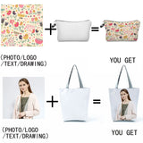 Pattern Printing Student Pencil Case and Book Bag with Zipper