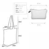 Pattern Student Pencil Case And Book Bag With Zipper