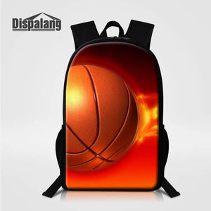 Basketball Baseball Print Schoolbag Bookbag Boys Men's Outdoor Knapsack