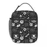 Soccer Football Pattern Lunch Bag Insulated Cooler for Kids School
