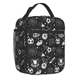 Soccer Football Pattern Lunch Bag Insulated Cooler for Kids School