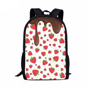 Strawberry Ice Cream Waterproof Kids Backpack for School