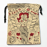 TAROT Drawstring Bag Printed Travel Pouch Storage Clothes Handbag Makeup 18*22cm