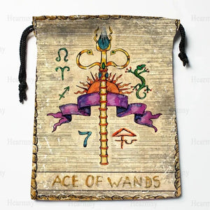 TAROT Drawstring Bag Printed Travel Pouch Storage Clothes Handbag Makeup 18*22cm