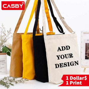 Custom Print Canvas Tote Crossbody Bag
