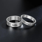 Double Name Ring Set - Mom Daughter Couple Rings - Family Jewelry