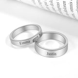 Double Name Ring Set - Mom Daughter Couple Rings - Family Jewelry