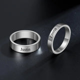 Double Name Ring Set - Mom Daughter Couple Rings - Family Jewelry