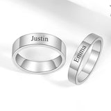 Double Name Ring Set - Mom Daughter Couple Rings - Family Jewelry