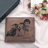 Retro Picture Wallet Large Capacity Zipper Father Gift Purse For Men