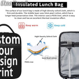 Print Insulated Lunch Tote Bag Reusable Cooler Bento Box Kids School