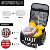 Print Insulated Lunch Tote Bag Reusable Cooler Bento Box Kids School