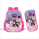 Girls Cartoon Schoolbag Set with Pencil Case, Pupils Backpack