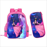 Girls Cartoon Schoolbag Set with Pencil Case, Pupils Backpack