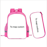 Girls Cartoon Schoolbag Set with Pencil Case, Pupils Backpack