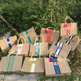 Striped Monogrammed Beach Tote Bag Burlap Mom Basket Bags