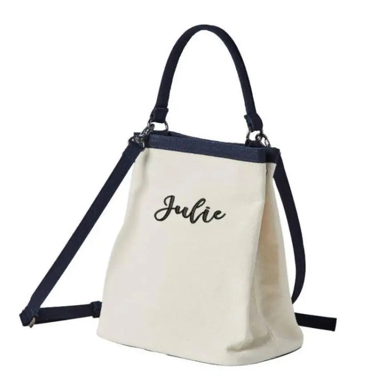 Embroidered Canvas Tote Bag - Personalized Gift for Her