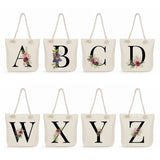 Customizable Letter Print Shoulder Bags Flower Handbags