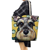 Schnauzer Dog Painting Casual Shopper Bag Lady Shoulder Handbag