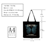 Customizable Butterfly Mushroom Print Tote Bag Eco Friendly Handbag