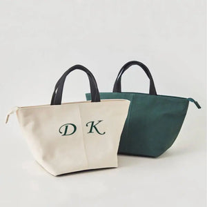 Personalized Canvas Tote Bag Embroidered Name One-Shoulder Handbag