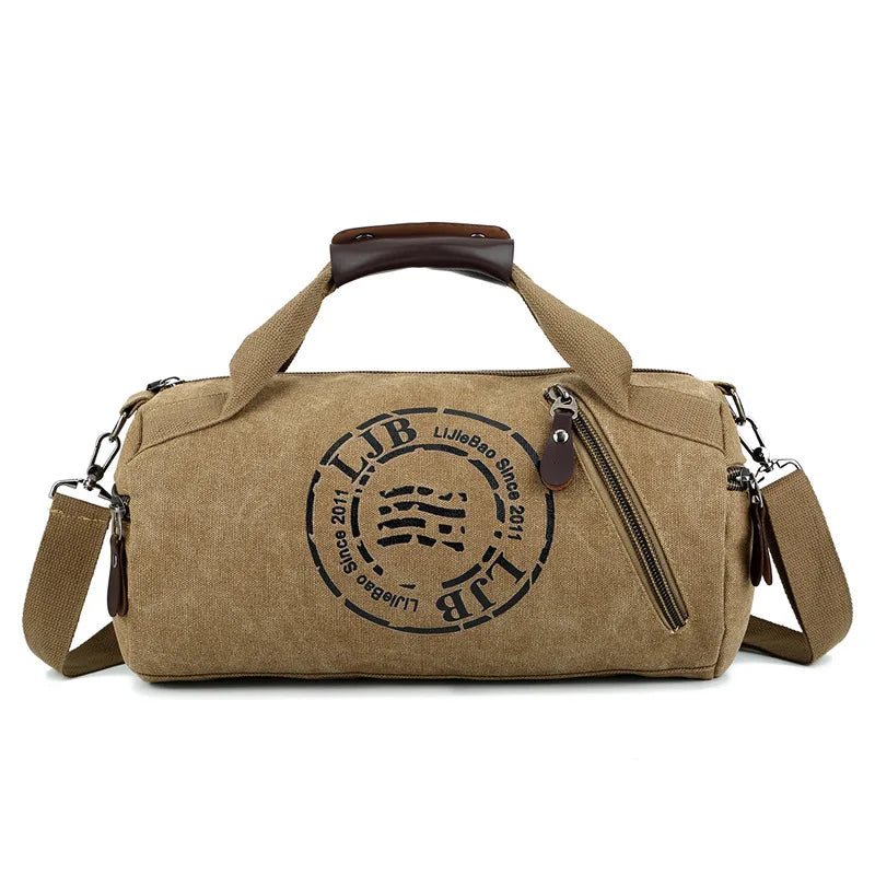 Canvas Casual Travel Bucket Bag- Retro Shoulder Bag