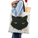 Watercolor Cat Painting Print Tote Bag Eco Reusable Shopper Shoulder Bags