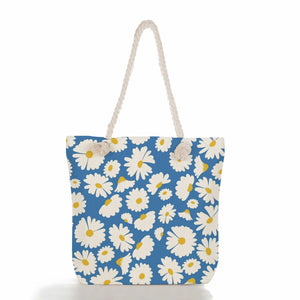 Floral Reusable Shopping Bag for Women, Eco-Friendly Handbag Tote