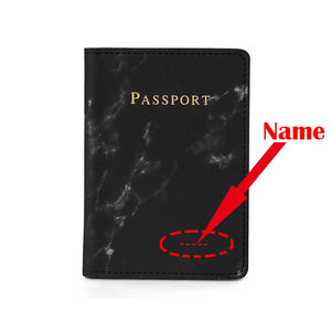 Personalised Marble Passport Cover for Women with Name