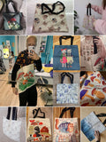 Seahorse Turtle Octopus Print Tote Bag Eco Friendly Shopping Handbag