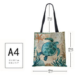 Seahorse Turtle Octopus Print Tote Bag for Women