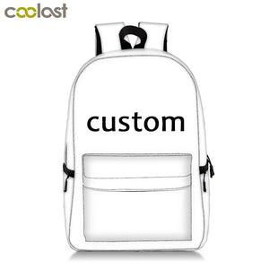 Personalized Name Image Backpack Kids School Bag Travel Large Capacity