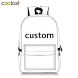 Personalized Name Image Backpack Kids School Bag Travel Large Capacity