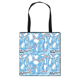 Animal Print Women Shoulder Bag Alpaca Sloth Ferrets Reusable Shopper Bags