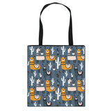 Animal Print Women Shoulder Bag Alpaca Sloth Ferrets Reusable Shopper Bags