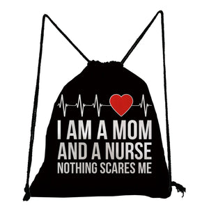 Cartoon Dentist Nurse Print Backpack for Students