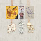 Children Drawing Necklace Personalized Pendant Necklace Gift