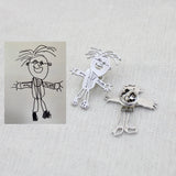 Children Drawing Necklace Personalized Pendant Necklace Gift