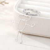 Kids Drawing Keychain Personalized Name Stainless Steel Christmas Gift