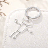 Kids Drawing Keychain Personalized Name Stainless Steel Christmas Gift