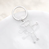 Kids Drawing Keychain Personalized Name Stainless Steel Christmas Gift