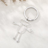 Kids Drawing Keychain Personalized Name Stainless Steel Christmas Gift