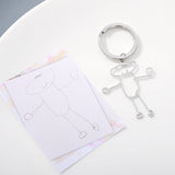 Kids Drawing Keychain Personalized Name Stainless Steel Christmas Gift